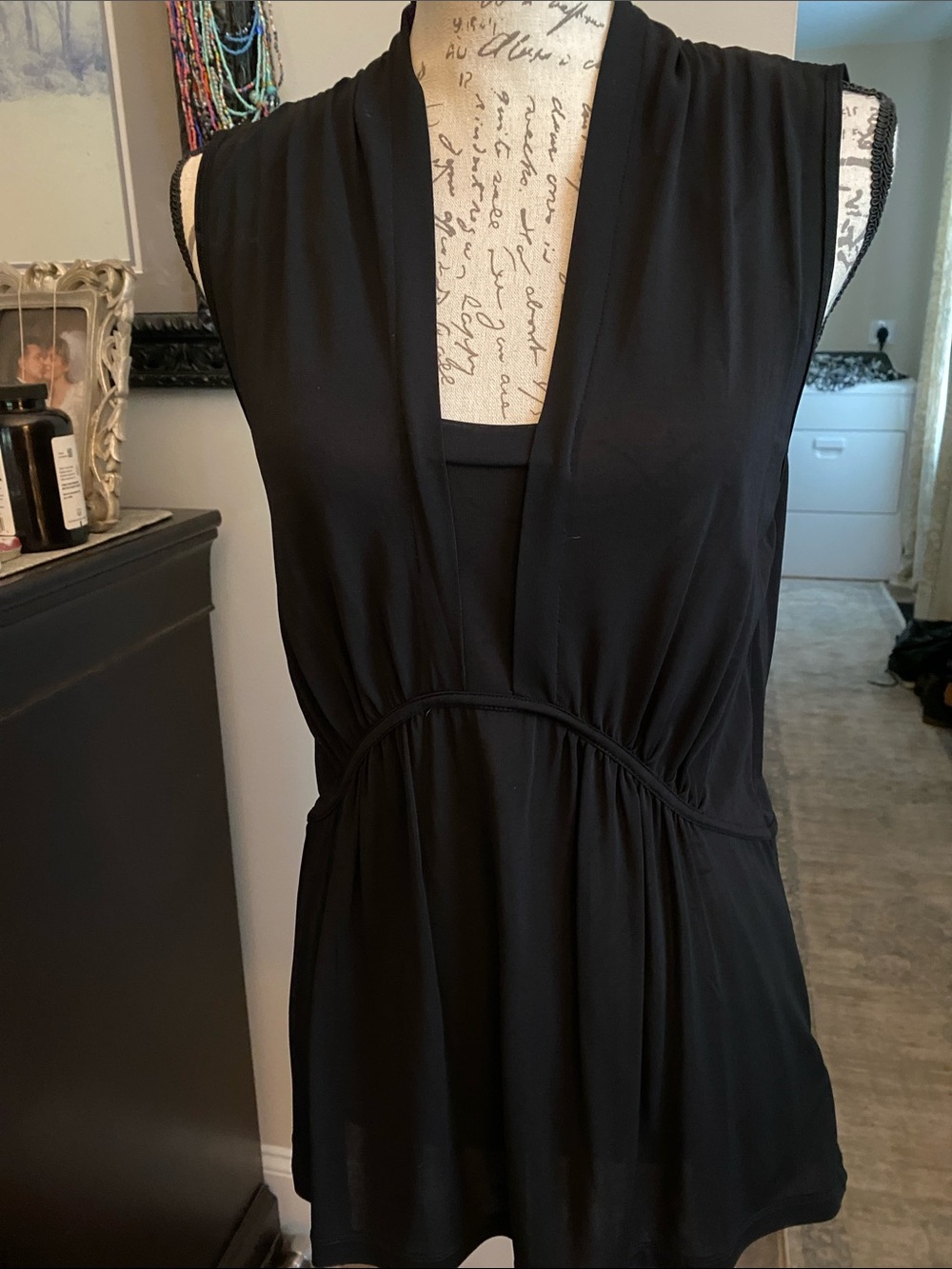 Nine West Black Sleeveless V-Neck Tunic Dress